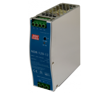 ZASILACZ IMPULSOWY NA SZYNĘ DIN MEAN WELL NDR-120-48 48V/120W/2.5A