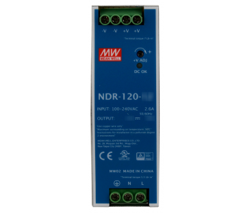 ZASILACZ IMPULSOWY NA SZYNĘ DIN MEAN WELL NDR-120-48 48V/120W/2.5A