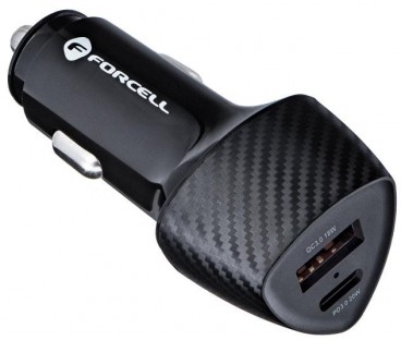 ŁADOWARKA SAMOCHODOWA Forcell Carbon CC50-1A1C 38 W 1x USB-C 1x USB-A PD 3.0 QC 3.0 CZARNA