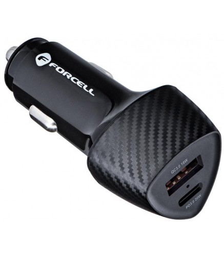 ŁADOWARKA SAMOCHODOWA Forcell Carbon CC50-1A1C 38 W 1x USB-C 1x USB-A PD 3.0 QC 3.0 CZARNA