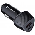 ŁADOWARKA SAMOCHODOWA Forcell Carbon CC50-1A1C 38 W 1x USB-C 1x USB-A PD 3.0 QC 3.0 CZARNA