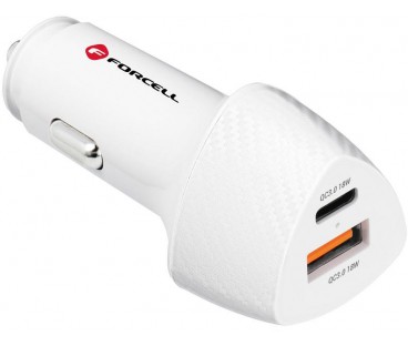 ŁADOWARKA SAMOCHODOWA Forcell Carbon CC50-1A1C 38 W 1x USB-C 1x USB-A PD 3.0 QC 3.0 BIAŁA