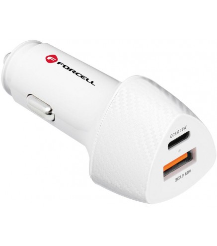 ŁADOWARKA SAMOCHODOWA Forcell Carbon CC50-1A1C 38 W 1x USB-C 1x USB-A PD 3.0 QC 3.0 BIAŁA