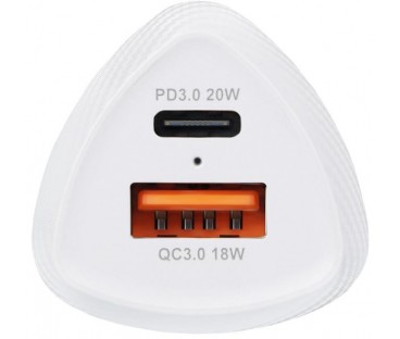 ŁADOWARKA SAMOCHODOWA Forcell Carbon CC50-1A1C 38 W 1x USB-C 1x USB-A PD 3.0 QC 3.0 BIAŁA