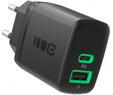 ŁADOWARKA SIECIOWA Greencell PowerSource Duo30 30W 1xUSB-C 1xUSB-A PD 3.0 QC 4.0+ czarna