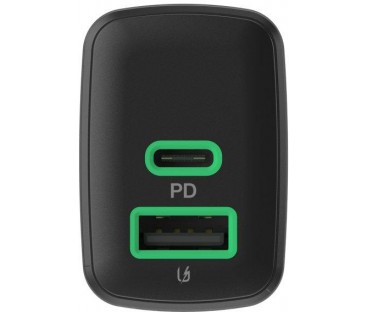 ŁADOWARKA SIECIOWA Greencell PowerSource Duo30 30W 1xUSB-C 1xUSB-A PD 3.0 QC 4.0+ czarna