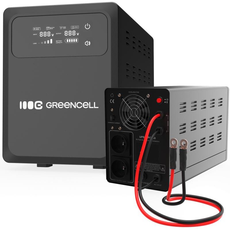 UPS ZASILACZ AWARYJNY Greencell PowerCore 800VA 500W AVR 12VDC LCD
