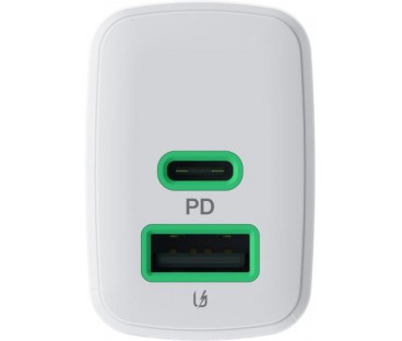 ŁADOWARKA SIECIOWA Greencell PowerSource Duo30 30W 1xUSB-C 1xUSB-A PD 3.0 QC 4.0+ biała