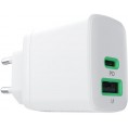 ŁADOWARKA SIECIOWA Greencell PowerSource Duo30 30W 1xUSB-C 1xUSB-A PD 3.0 QC 4.0+ biała