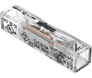 Szybkozłączka przelotowa uniwersalna LINKA/DRUT 2x 0,2-4mm2 WAGO 2773-2401 (Paczka 100szt.)