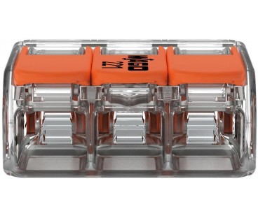 Szybkozłączka uniwersalna LINKA/DRUT 3x 0,2-4mm2 WAGO 221-413 (Paczka 50szt.)