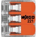 Szybkozłączka uniwersalna LINKA/DRUT 3x 0,2-4mm2 WAGO 221-413 (Paczka 50szt.)