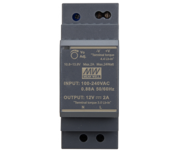 ZASILACZ IMPULSOWY NA SZYNĘ DIN MEAN WELL HDR-30-12 12V/30W/2A