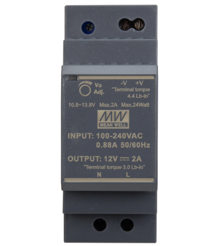 ZASILACZ IMPULSOWY NA SZYNĘ DIN MEAN WELL HDR-30-12 12V/30W/2A