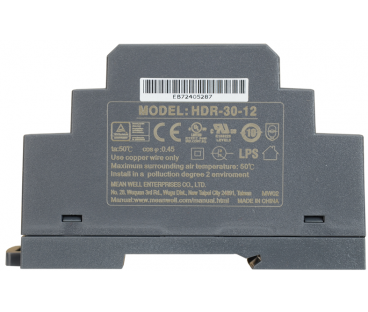 ZASILACZ IMPULSOWY NA SZYNĘ DIN MEAN WELL HDR-30-12 12V/30W/2A