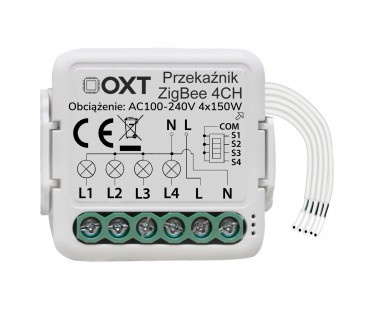 Moduł OXT mini przekaźnik 4 obwody ZigBee TUYA