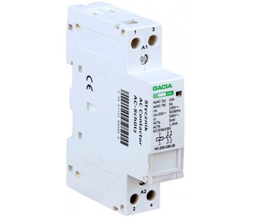 Stycznik modułowy 2 biegunowy 1P/2T/25A     2NO   230V GACIA HC 2P/25A 2NO 230V