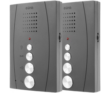 DOMOFON ''EURA'' ADP-51A3 ''DIFESA'' - 1-rodzinny, 2 unifony, interkom, grafit