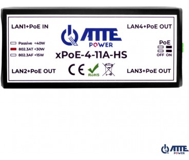 SWITCH 4-PORTOWY POE ATTE xPoE-4-11A-HS