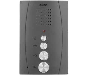 DOMOFON ''EURA'' ADP-51A3 ''DIFESA'' - 1-rodzinny, 2 unifony, interkom, grafit