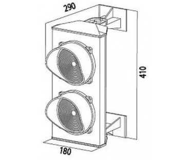 Semafor CAME PL0583 (2-komorowy: czerwone-zielone) 24V LED (001PL0583)