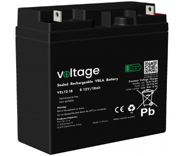 Akumulator AGM Voltage Long Life 12V 18Ah VEL12-18 (Żywotność 15 lat)