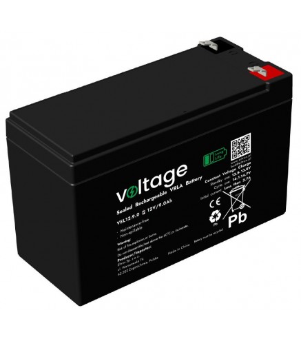 Akumulator AGM Voltage Long Life 12V 9Ah VEL12-9.0 (Żywotność 15 lat)