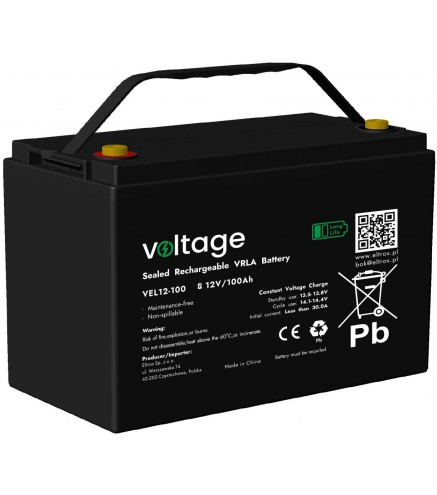 Akumulator AGM Voltage Long Life 12V 100Ah VEL12-100 (Żywotność 15 lat)