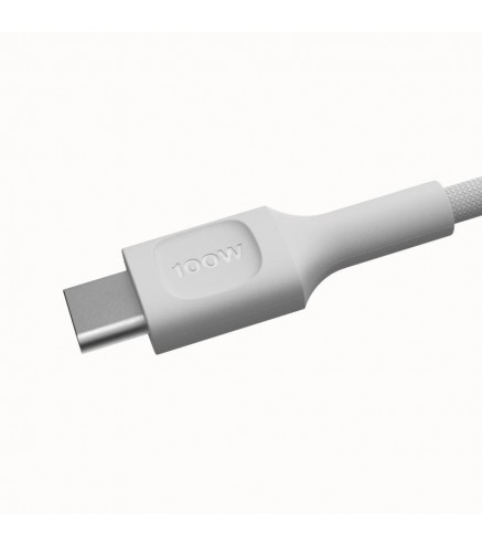 KABEL USB-C / USB-C Greencell PowerStream 30cm PD 100W biały w oplocie