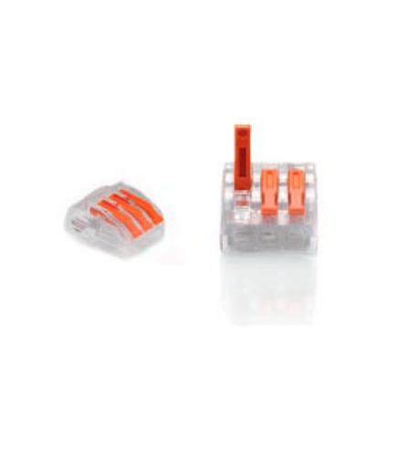 ZŁĄCZKA DO PRZEWODÓW ZATRZASKOWA 0,2-4,0mm2 PC-233 3GNIAZDA (50szt.)