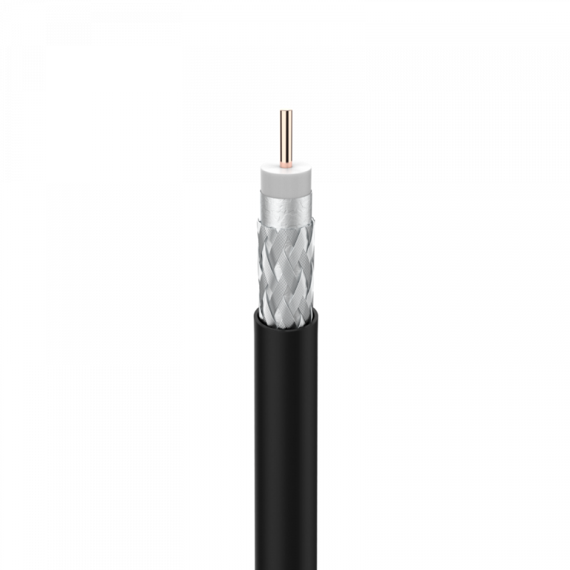 KABEL KONCENTRYCZNY Televes T-100 PE Fca KLASA A - 1m czarny KABEL KONCENTRYCZNY Televes T-100 PE Fca KLASA A - 1m czarny
