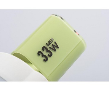 ŁADOWARKA SIECIOWA Forcell F-Energy GaN III VT-41 33 W 1x USB-C 1x USB-A PD 3.0 QC 4.0 ZIELONA