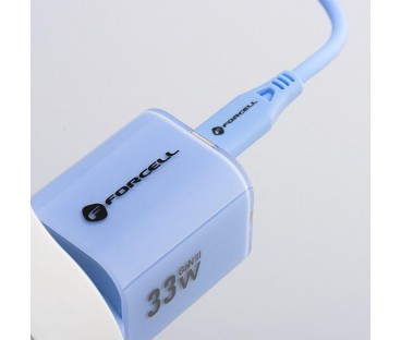 ŁADOWARKA SIECIOWA Forcell F-Energy GaN III VT-41 33 W 1x USB-C 1x USB-A PD 3.0 QC 4.0 NIEBIESKA