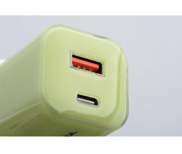 ŁADOWARKA SIECIOWA Forcell F-Energy GaN III VT-41 33 W 1x USB-C 1x USB-A PD 3.0 QC 4.0 ZIELONA