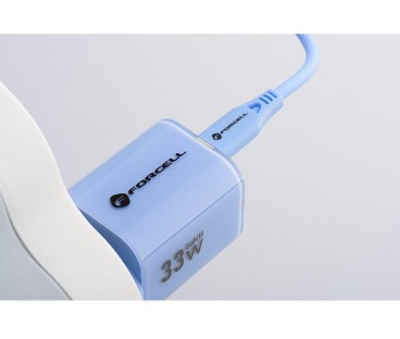 ŁADOWARKA SIECIOWA Forcell F-Energy GaN III VT-41 33 W 1x USB-C 1x USB-A PD 3.0 QC 4.0 NIEBIESKA