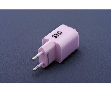 ŁADOWARKA SIECIOWA Forcell F-Energy GaN III VT-41 33 W 1x USB-C 1x USB-A PD 3.0 QC 4.0 FIOLETOWA
