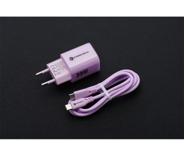 ŁADOWARKA SIECIOWA Forcell F-Energy GaN III VT-41 33 W 1x USB-C 1x USB-A PD 3.0 QC 4.0 FIOLETOWA