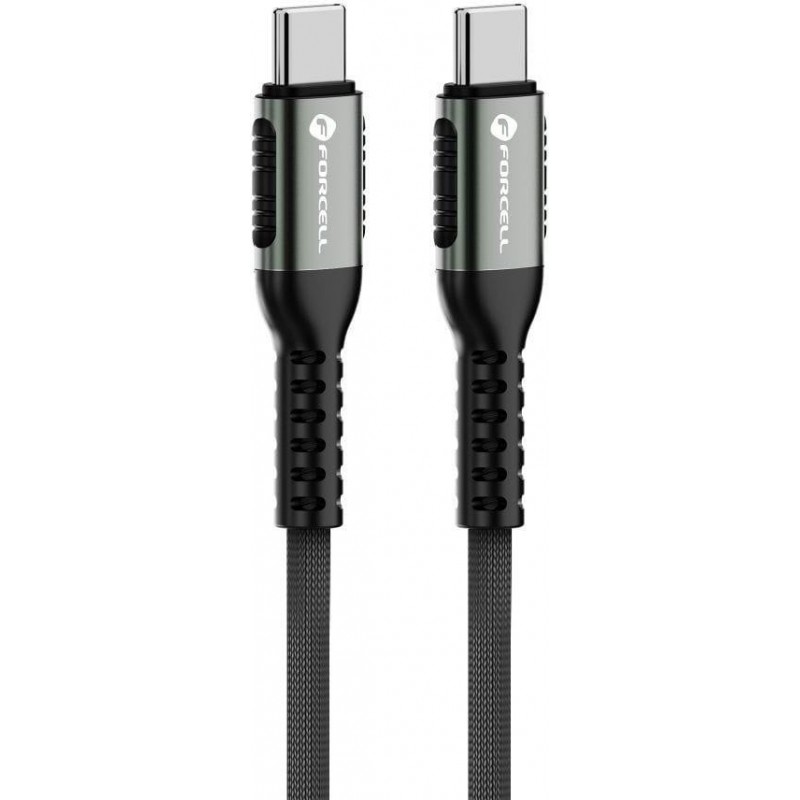 KABEL USB-C / USB-C Forcell F-Energy Cafule 300 cm 240 W 5A PD QC 4.0 CZARNY W OPLOCIE