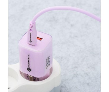 ŁADOWARKA SIECIOWA Forcell F-Energy GaN III VT-41 33 W 1x USB-C 1x USB-A PD 3.0 QC 4.0 FIOLETOWA
