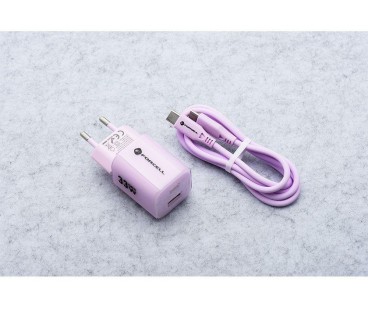 ŁADOWARKA SIECIOWA Forcell F-Energy GaN III VT-41 33 W 1x USB-C 1x USB-A PD 3.0 QC 4.0 FIOLETOWA