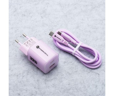 ŁADOWARKA SIECIOWA Forcell F-Energy GaN III VT-41 33 W 1x USB-C 1x USB-A PD 3.0 QC 4.0 FIOLETOWA