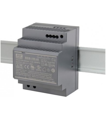 ZASILACZ IMPULSOWY NA SZYNĘ DIN MEAN WELL HDR-100-48 48V/100W/1.92A