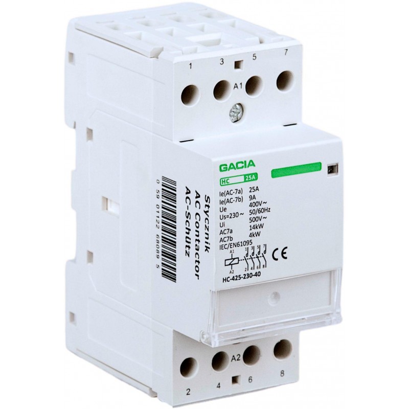 Stycznik modułowy 4 biegunowy VCX 4P/25A    4NO  230V