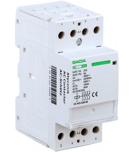 Stycznik modułowy 4 biegunowy VCX 4P/25A    4NO  230V
