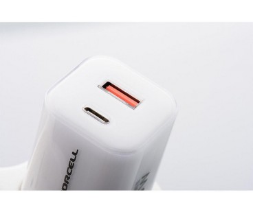 ŁADOWARKA SIECIOWA Forcell F-Energy GaN III VT-41 33 W 1x USB-C 1x USB-A PD 3.0 QC 4.0 BIAŁA
