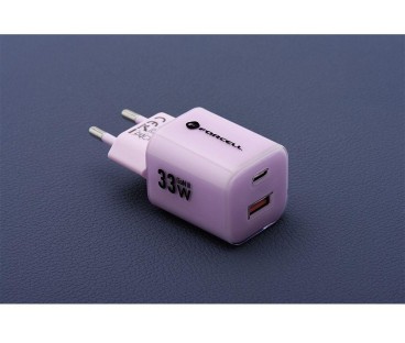 ŁADOWARKA SIECIOWA Forcell F-Energy GaN III VT-41 33 W 1x USB-C 1x USB-A PD 3.0 QC 4.0 FIOLETOWA