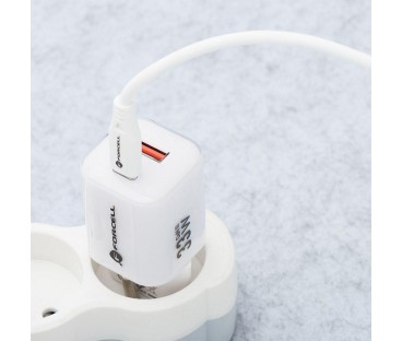 ŁADOWARKA SIECIOWA Forcell F-Energy GaN III VT-41 33 W 1x USB-C 1x USB-A PD 3.0 QC 4.0 BIAŁA