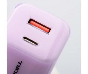 ŁADOWARKA SIECIOWA Forcell F-Energy GaN III VT-41 33 W 1x USB-C 1x USB-A PD 3.0 QC 4.0 FIOLETOWA