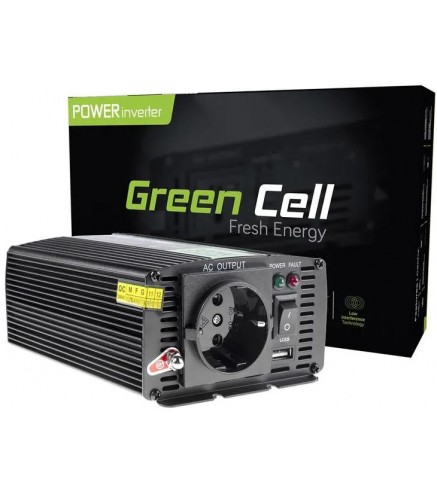 PRZETWORNICA NAPIĘCIA Green Cell 24V / 230V 300W/600W MODYFIKOWANA SINUSOIDA