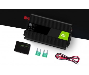 PRZETWORNICA NAPIĘCIA INWERTER Green Cell 12V / 230V 1000W/2000W CZYSTA SINUSOIDA INV09